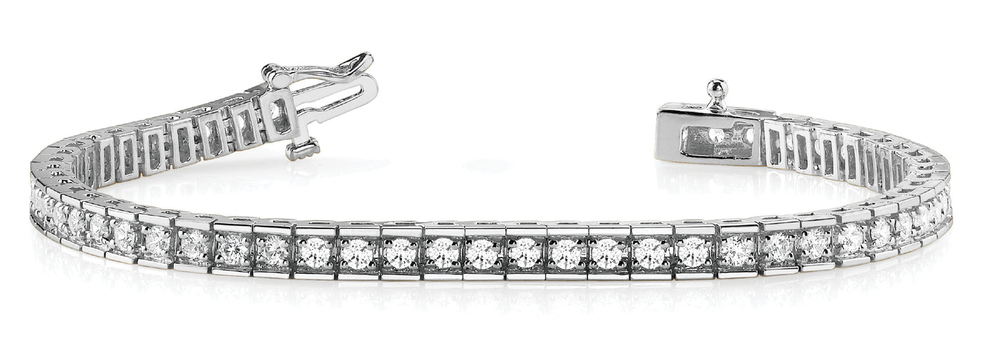 Round Diamond Tennis Line Bracelet