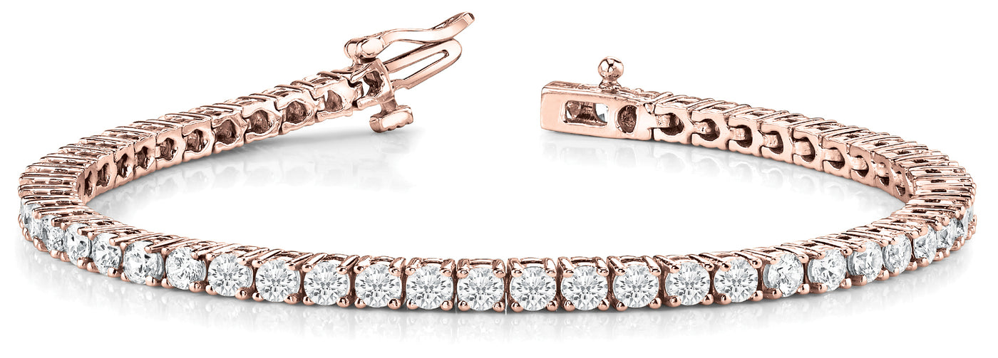 14K Rose Gold 10.38ctw Diamond Line Bracelet