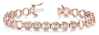 14K Rose Gold 1/4 CT Diamond In-Line Bracelet