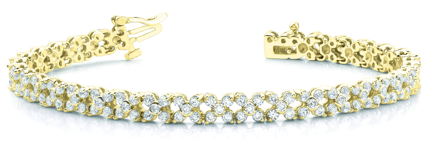 14K Yellow Gold Multi-Diamond Fashion Bracelet