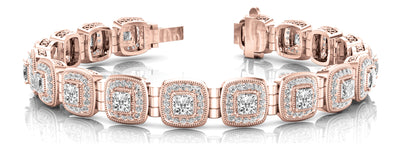 14K Rose Gold Multi-Diamond Fashion Bracelet