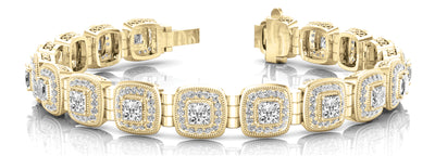 14K Yellow Gold Multi-Diamond Fashion Bracelet