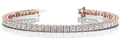 14K Rose Gold Square Diamond Fashion Bracelet