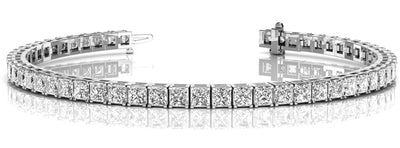 Multi-Diamond Square Link Fashion Bracelet
