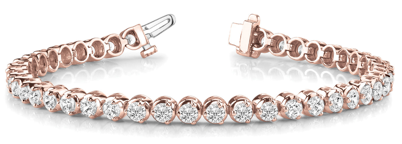 14K Rose Gold 11.2 CT Diamond In-Line Bracelet