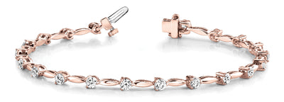 14K Rose Gold Diamond Fashion Bracelet