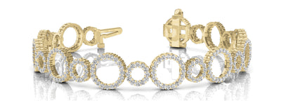 14K Yellow Gold Multi-Diamond Fashion Bracelet