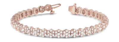 14K Rose Gold Multi-Diamond Fashion Bracelet