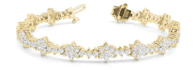 14K Yellow Gold Multi-Diamond Fashion Bracelet