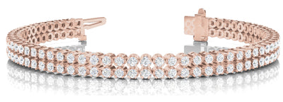 Rose Gold 3.85 ct Diamond Multi-Row Tennis Bracelet