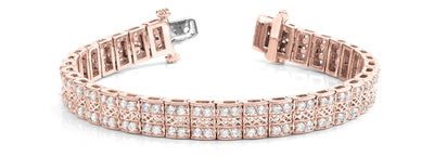 14K Rose Gold Multi-Row Diamond Tennis Bracelet
