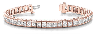 14K Rose Gold Square Diamond Fashion Bracelet