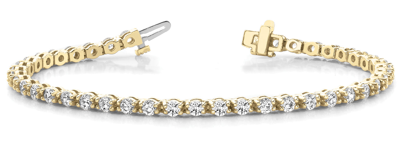 14K Yellow Gold Diamond Tennis Bracelet