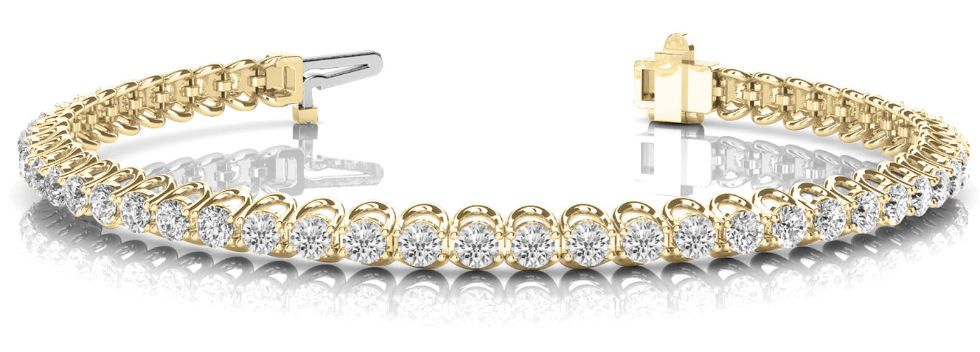 14K Yellow Gold Diamond Tennis Bracelet