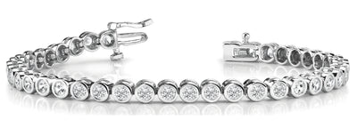 Round Diamond In Line Fashion Bracelet