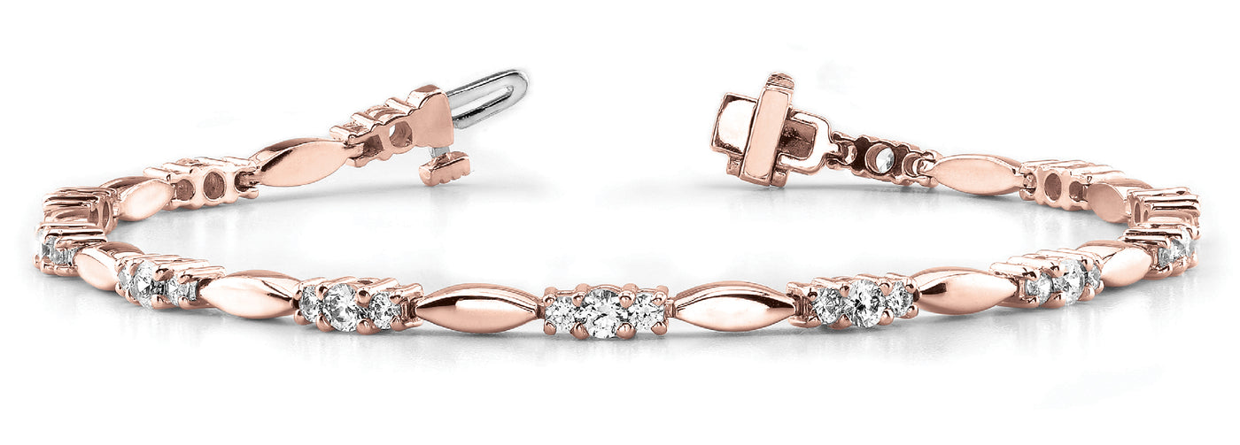 14K Rose Gold Diamond Fashion Bracelet