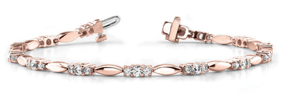14K Rose Gold Diamond Fashion Bracelet