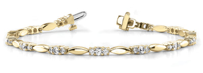 14K Yellow Gold Round Diamond Fashion Bracelet