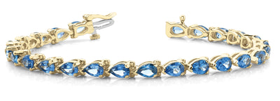 14K Yellow Gold 5.6 ctw Pear Diamond Bracelet