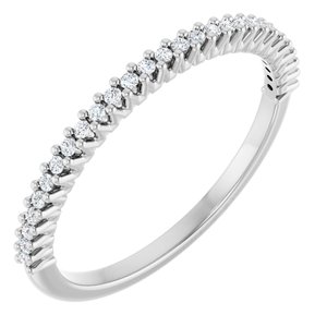 14K White  1 mm Round Anniversary Band Mounting