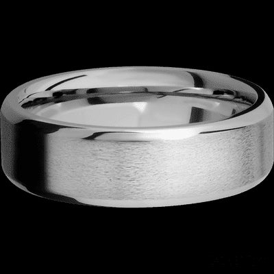 7 mm wide Beveled Titanium band.