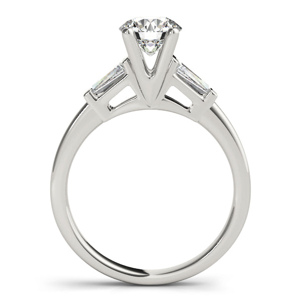 1.0 CT Round Diamond Engagement Ring with Baguettes