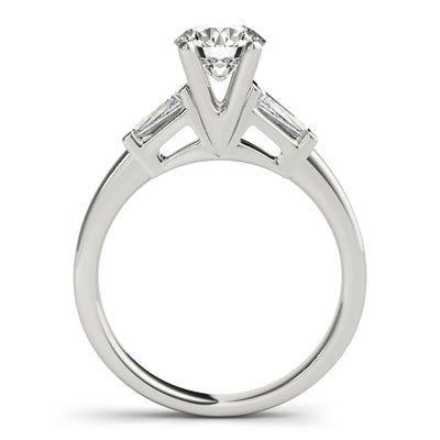 0.75 CT Round Diamond Ring with Baguette Accents