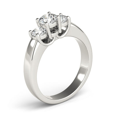 1 CT Round Diamond Three Stone Engagement Ring