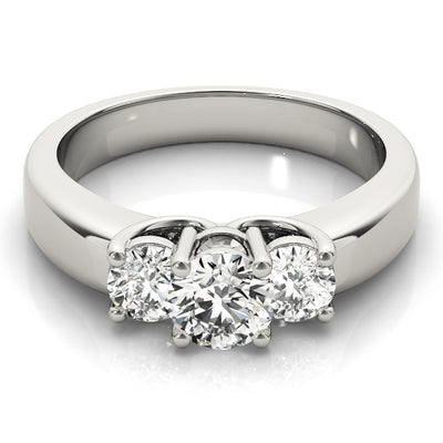 1 CT Round Diamond Three Stone Engagement Ring