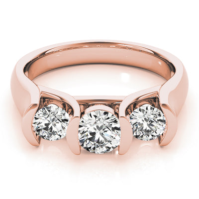 14K Rose Gold 1 CT Diamond Three-Stone Engagement Ring