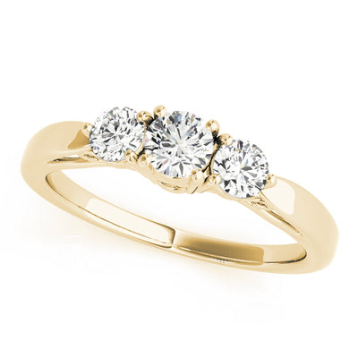 14K Yellow Gold Round Diamond Engagement Ring
