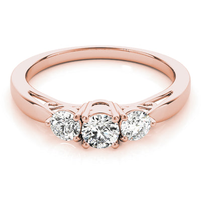 14K Rose Gold 1.25 ct Diamond Three-Stone Engagement Ring