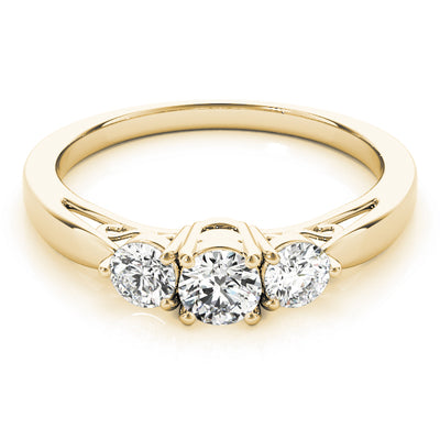 14K Yellow Gold Round Diamond Engagement Ring