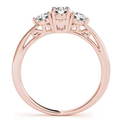 14K Rose Gold 1.25 ct Diamond Three-Stone Engagement Ring