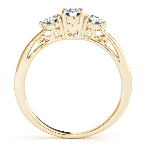 14K Yellow Gold Round Diamond Engagement Ring