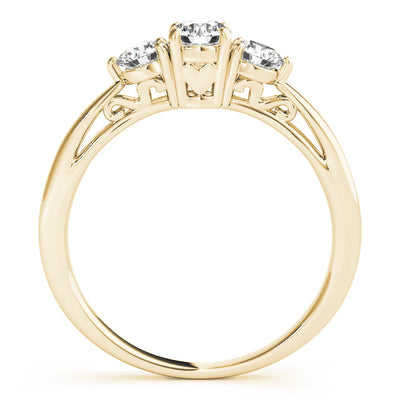 14K Yellow Gold Round Diamond Engagement Ring