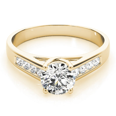 14K Yellow Gold Round Diamond Trellis Ring