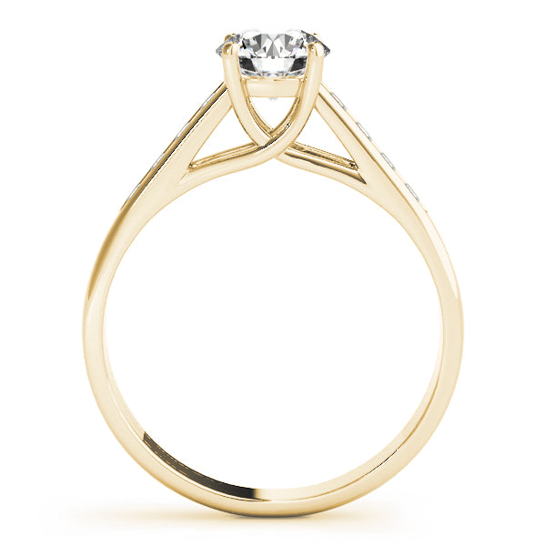 14K Yellow Gold Round Diamond Trellis Ring