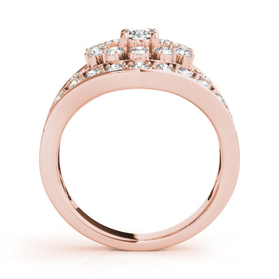 14K Rose Gold Round Diamond Fashion Ring