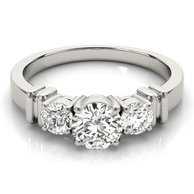 1 Carat Round Diamond Three Stone Ring