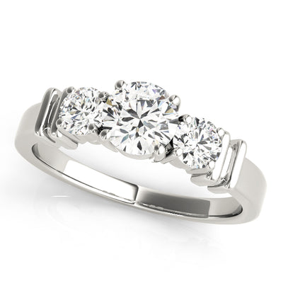 1 Carat Round Diamond Three Stone Ring