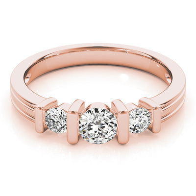 14K Rose Gold 1 CT Diamond Three-Stone Engagement Ring