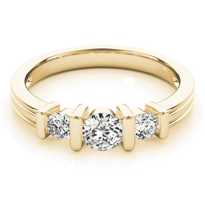 14K Yellow Gold 1 CT Round Diamond Engagement Ring