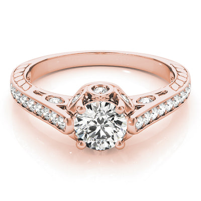 Rose Gold 1 CT Vintage Diamond Engagement Ring