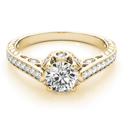 18K Yellow Gold Vintage Diamond Engagement Ring
