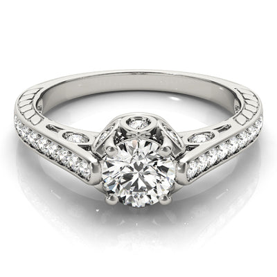 Vintage 0.8CT Round Diamond Engagement Ring