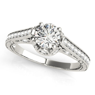 Vintage 0.8CT Round Diamond Engagement Ring