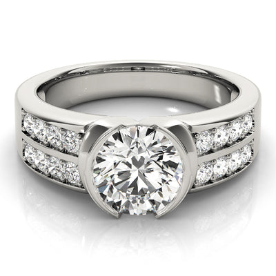 Round Diamond Pave Engagement Ring