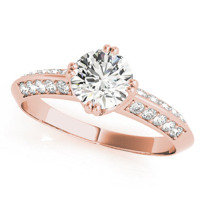 Rose Gold 1 ct Diamond Pave Engagement Ring