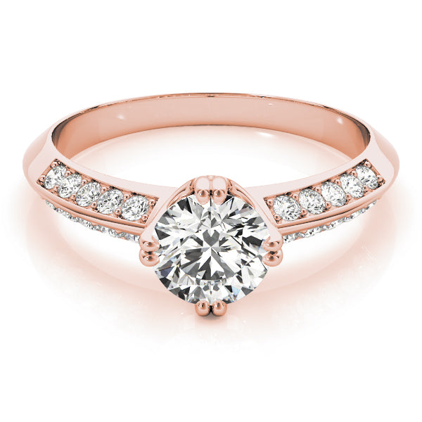 Rose Gold 1 ct Diamond Pave Engagement Ring